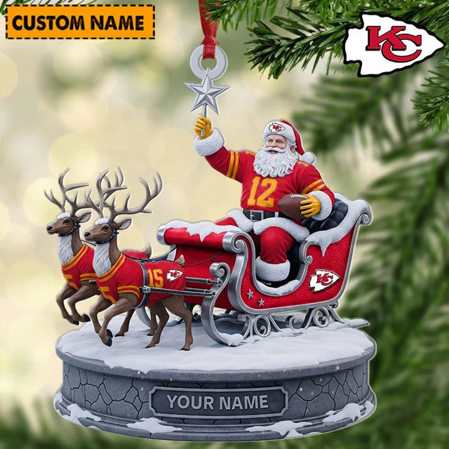 [SPECIAL OFFER] NEW CUSTOMIZED NFL01 KCC KANSAS CITY CHIEFS CHRISTMAS ACRYLIC ORNAMENT