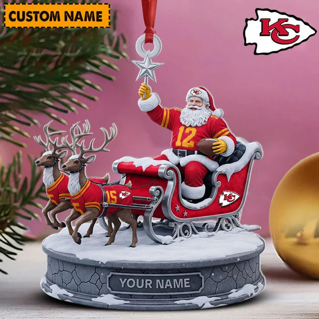 [SPECIAL OFFER] NEW CUSTOMIZED NFL01 KCC KANSAS CITY CHIEFS CHRISTMAS ACRYLIC ORNAMENT