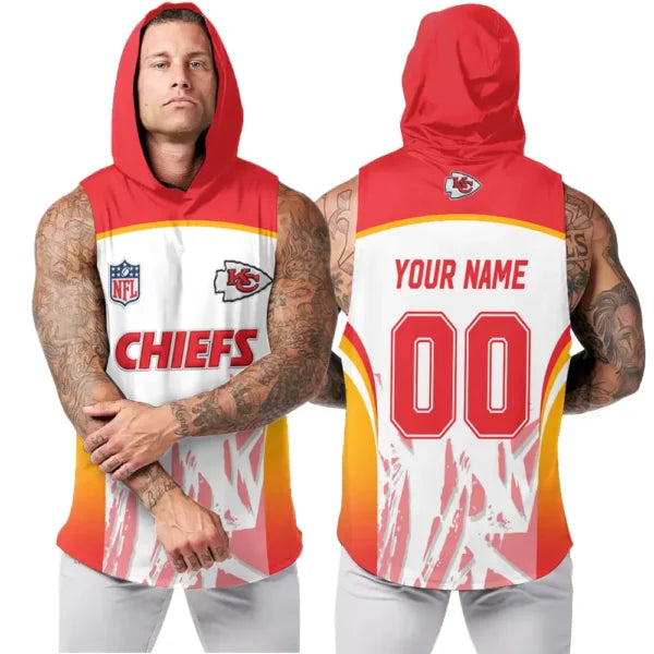 [SPECIAL OFFER] NEW CUSTOMIZED NFL01 KCC KANSAS CITY CHIEFS HOODED TANK TOP