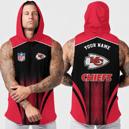 [SPECIAL OFFER] NEW CUSTOMIZED NFL01 KCC KANSAS CITY CHIEFS HOODED TANK TOP