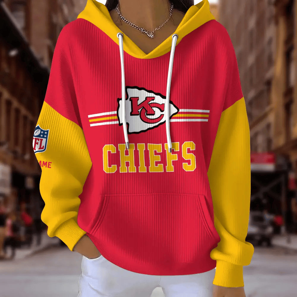 [SPECIAL OFFER] NEW CUSTOMIZED NFL01 KCC KANSAS CITY CHIEFS RIBBED HOODIE & SWEATSHIRT
