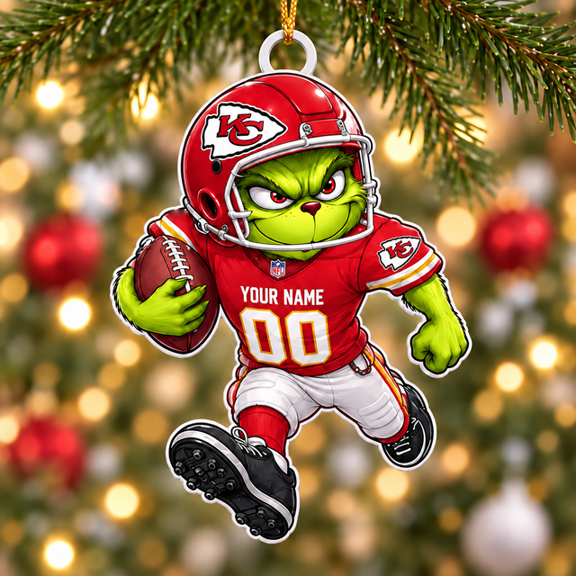 [SPECIAL OFFER] NEW CUSTOMIZED NFL01 KCC KANSAS CITY CHIEFS CHRISTMAS ACRYLIC ORNAMENT