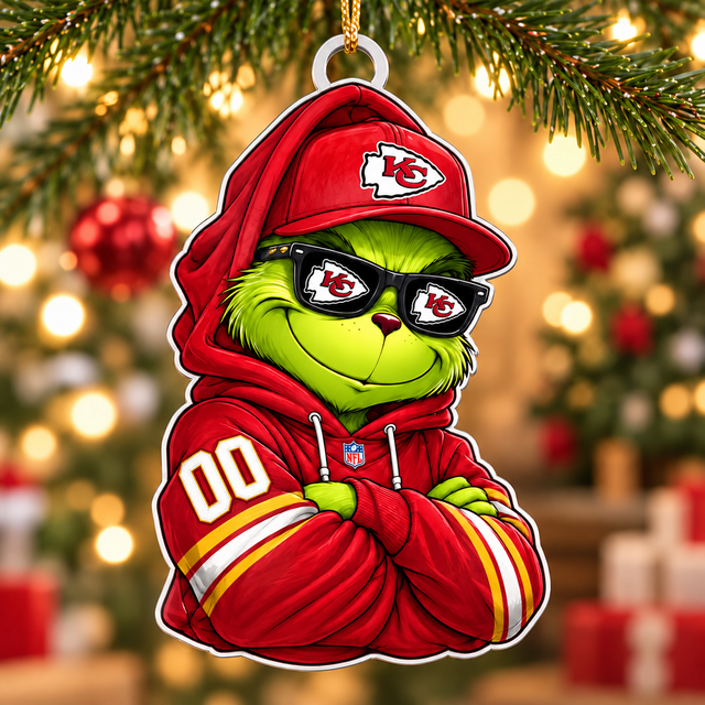 [SPECIAL OFFER] NEW CUSTOMIZED NFL01 KCC KANSAS CITY CHIEFS CHRISTMAS ACRYLIC ORNAMENT