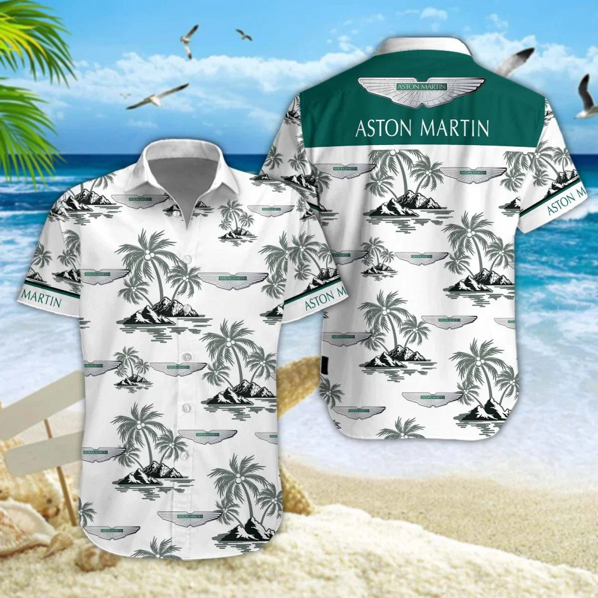 [FAN MUST-HAVE] NEW CUSTOMIZED F102 AMR ASTON MARTIN UNISEX HAWAIIAN SHIRT & SHORTS SET