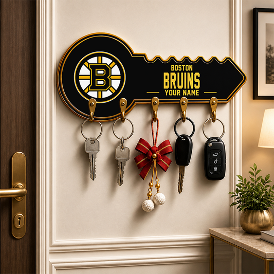 [SUPER SALE] NEW CUSTOMIZED NHL02 BTB BOSTON BRUINS WALL KEY HOLDER FOR HOME