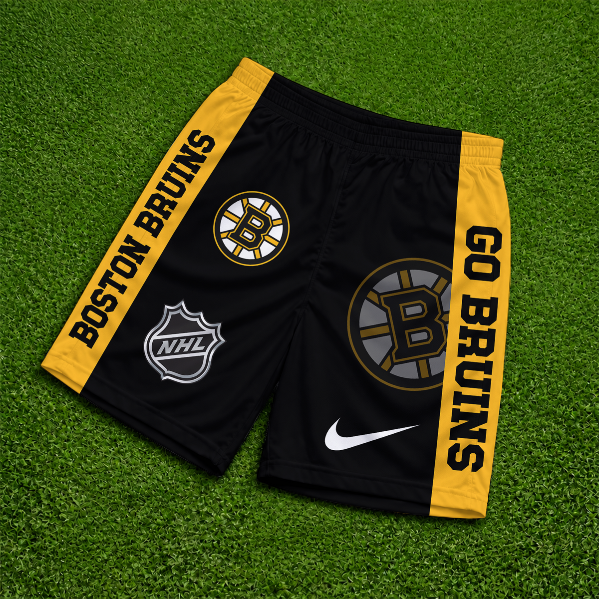 [SUPER SALE] NEW CUSTOMIZED NHL02 BTB BOSTON BRUINS SHORT PANTS