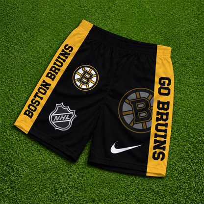 [SUPER SALE] NEW CUSTOMIZED NHL02 BTB BOSTON BRUINS SHORT PANTS
