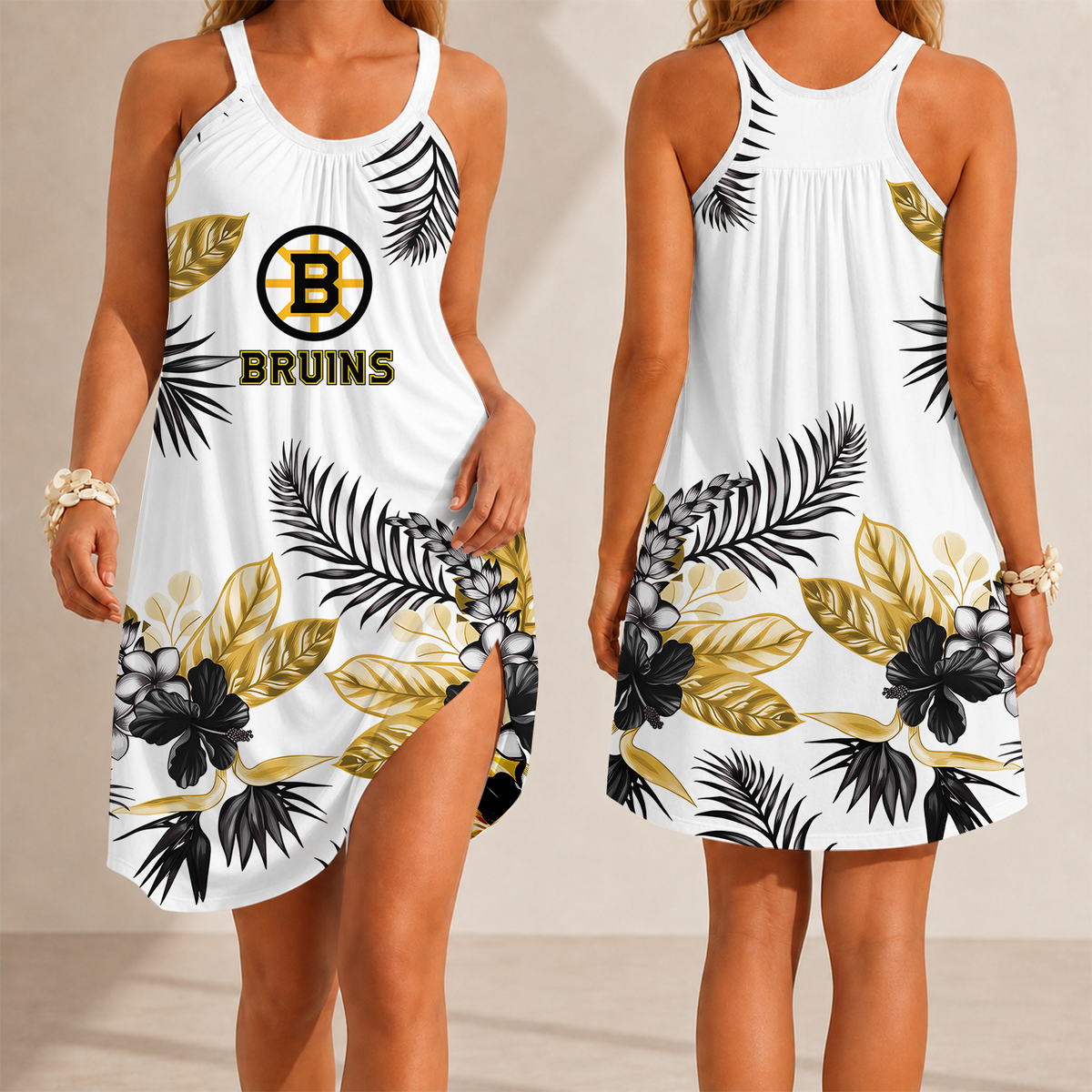 [SUPER SALE] NEW CUSTOMIZED NHL02 BTB BOSTON BRUINS CAMISOLE DRESS