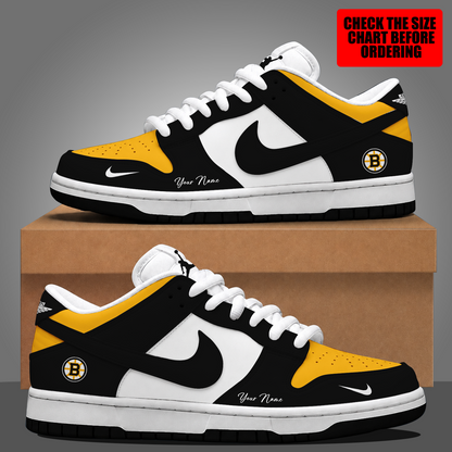 [SUPER SALE] NEW CUSTOMIZED NHL02 BTB BOSTON BRUINS DUNK LOW SHOES