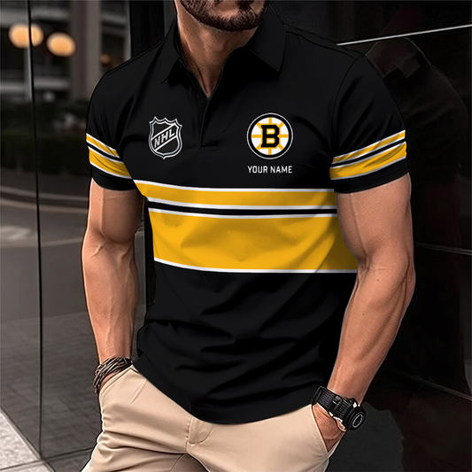 [SUPER SALE] NEW CUSTOMIZED NHL02 BTB BOSTON BRUINS POLO SHIRT