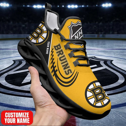 [SUPER SALE] NEW CUSTOMIZED NHL02 BTB BT BRUINS PREMIUM CLUNKY SNEAKERS