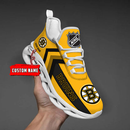 [SUPER SALE ] NEW CUSTOMIZED NHL02 BTB BOSTON BRUINS MAX SOUL SHOES