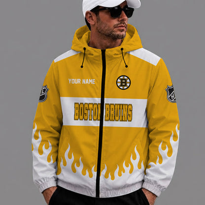 [SUPER SALE] NEW CUSTOMIZED NHL02 BTB BOSTON BRUINS WINDBREAKER JACKET