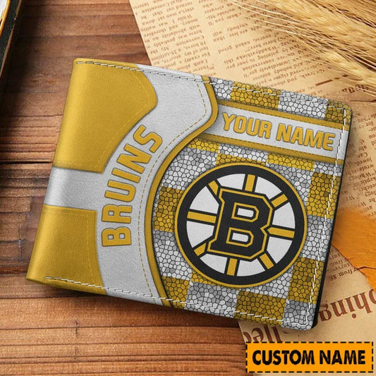 LIMITED EDITION - NEW CUSTOMIZED NHL02 BTB BOSTON BRUINS LEATHER WALLET