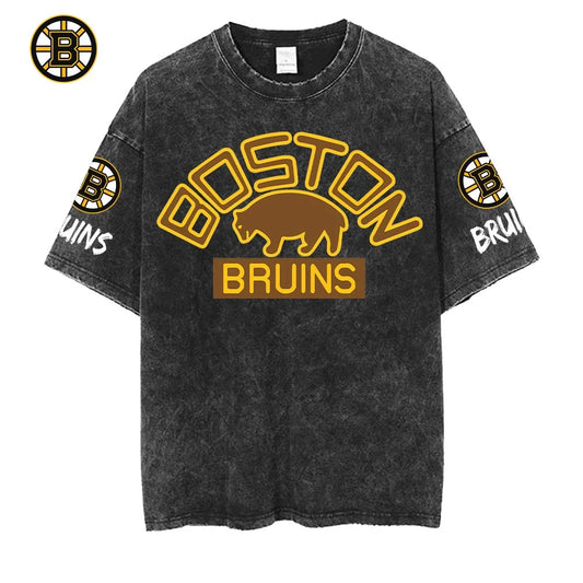 [SUPER SALE] NEW CUSTOMIZED NHL02 BTB BOSTON BRUINS MULTICOLOR WASHED TEE