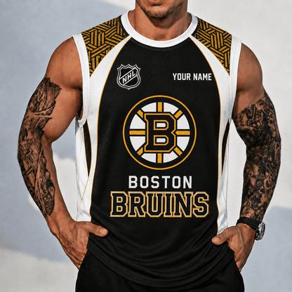 [SUPER SALE] NEW CUSTOMIZED NHL02 BTB BOSTON BRUINS TANK TOP & GYM SHIRT