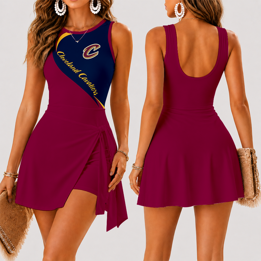 [HOT DEAL] NEW CUSTOMIZED NBA02 CCA CLEVELAND CAVALIERS WOMEN'S SUMMER SKORT DRESS