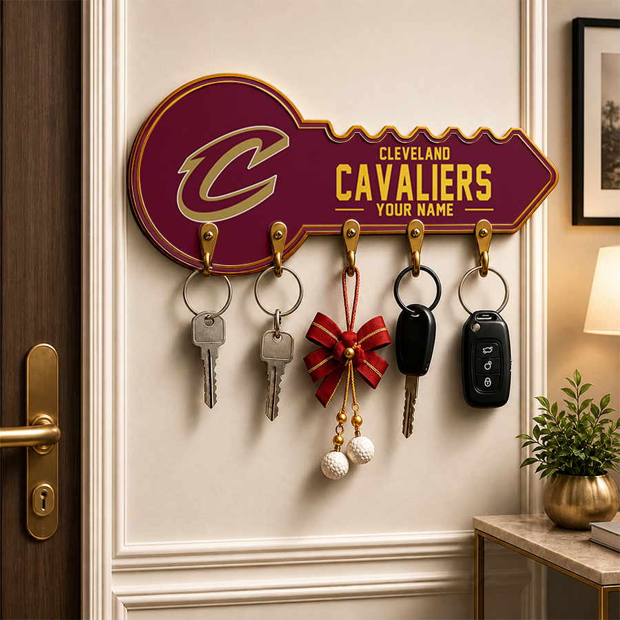 [HOT DEAL] NEW CUSTOMIZED NBA02 CCA CLEVELAND CAVALIERS WALL KEY HOLDER FOR HOME