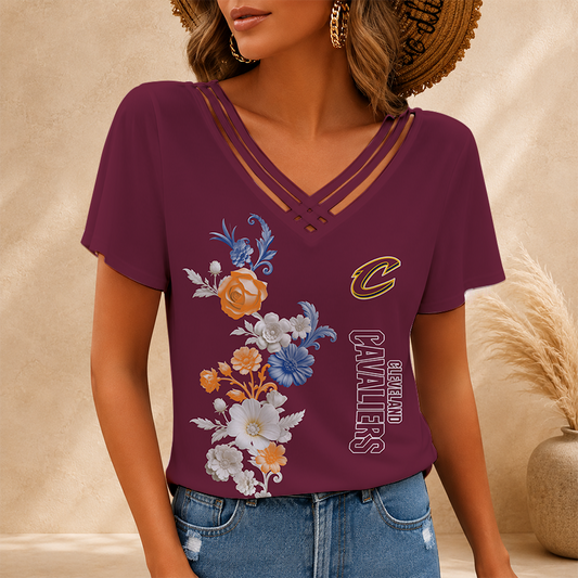 [HOT DEAL] NEW CUSTOMIZED NBA02 CCA CLEVELAND CAVALIERS V-NECK SHIRT