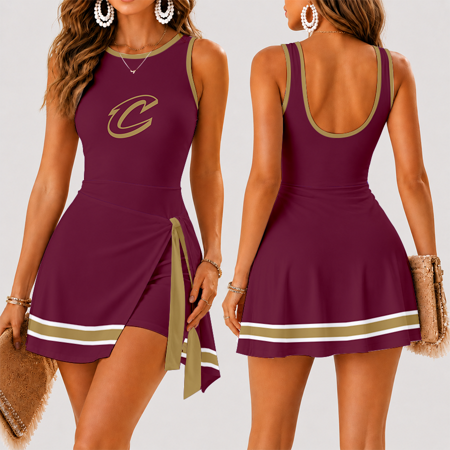 [HOT DEAL] NEW CUSTOMIZED NBA02 CCA CLEVELAND CAVALIERS WOMEN'S SUMMER SKORT DRESS