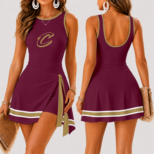 [HOT DEAL] NEW CUSTOMIZED NBA02 CCA CLEVELAND CAVALIERS WOMEN'S SUMMER SKORT DRESS