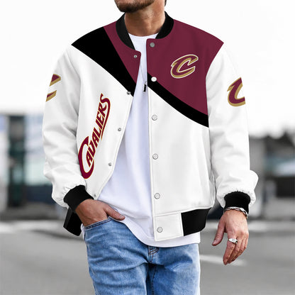 [HOT DEAL] NEW CUSTOMIZED NBA02 CCA CLEVELAND CAVALIERS BASEBALL JACKET, SATIN VARSITY JACKET