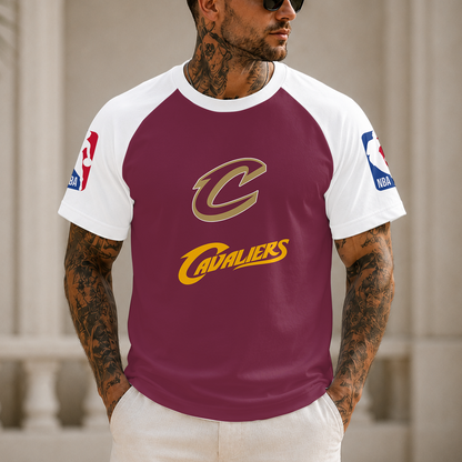 [HOT DEAL] NEW CUSTOMIZED NBA02 CCA CLEVELAND CAVALIERS RAGLAN TEE
