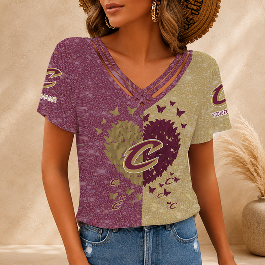 [HOT DEAL] NEW CUSTOMIZED NBA02 CCA CLEVELAND CAVALIERS V-NECK SHIRT