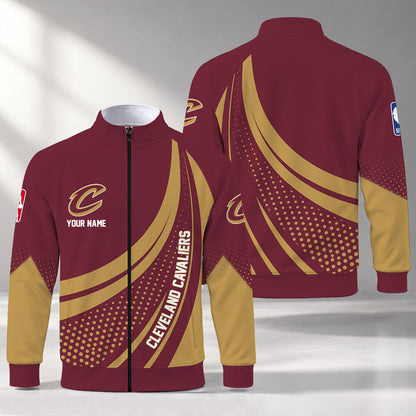 [HOT DEAL] NEW CUSTOMIZED NBA02 CCA CLEVELAND CAVALIERS STAND COLLAR JACKET