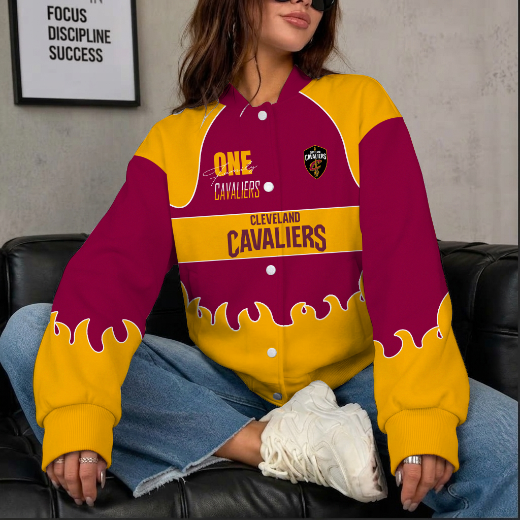 [HOT DEAL] NEW CUSTOMIZED NBA02 CCA CLEVELAND CAVALIERS BASEBALL JACKET, SATIN VARSITY JACKET