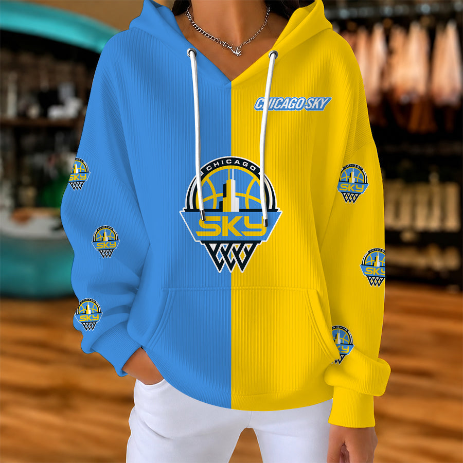 [FAN FAVORITE] NEW CUSTOMIZED WNBA02 CCS CHICAGO SKY RIBBED HOODIE & SWEATSHIRT