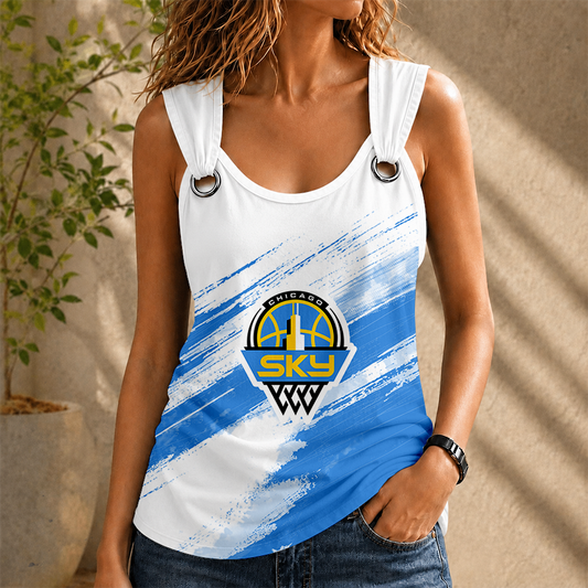 [FAN FAVORITE] NEW CUSTOMIZED WNBA02 CCS CHICAGO SKY O-RING SHOULDER TANK TOP