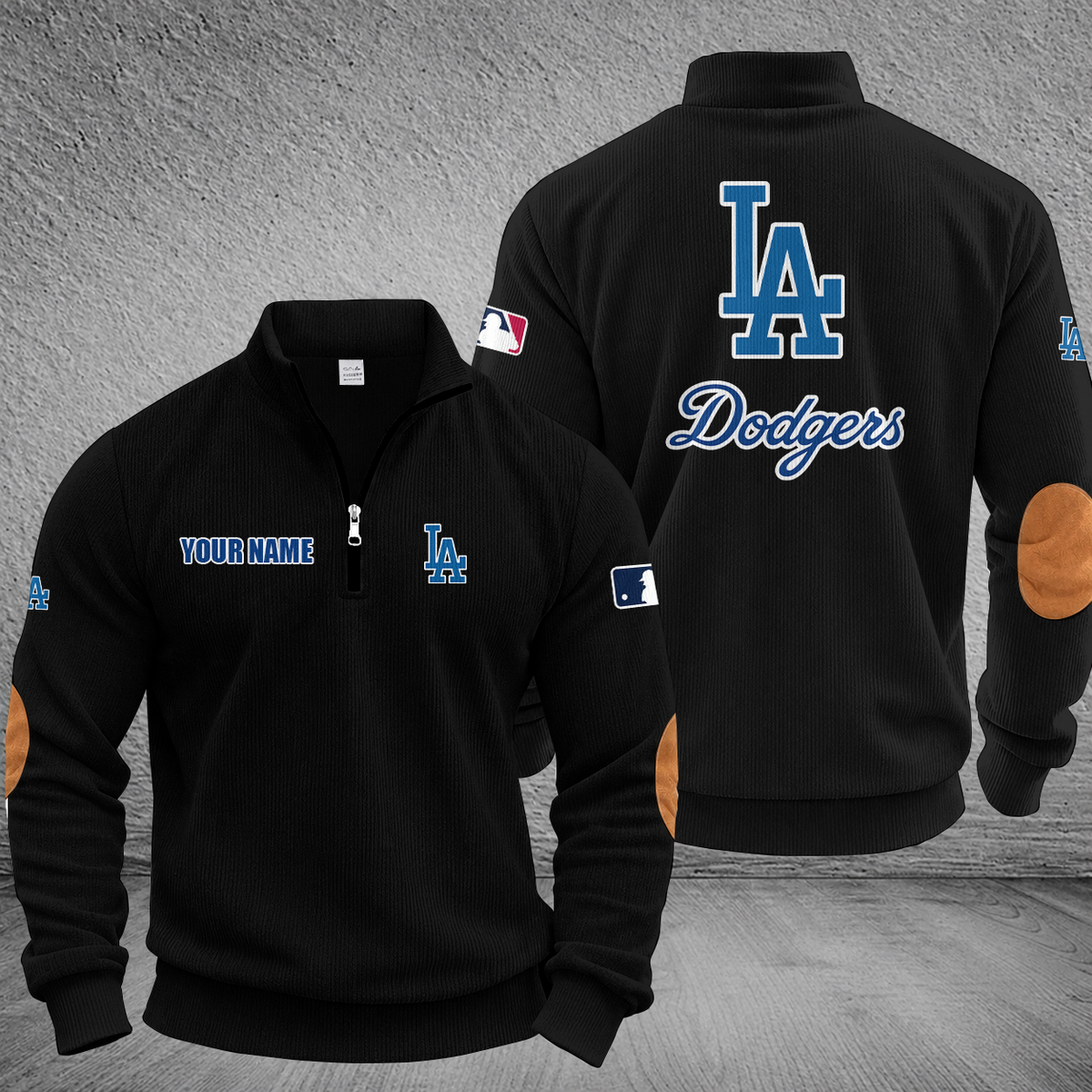 [FLASH SALE] NEW CUSTOMIZED MLB02 LAD LOS ANGELES DODGERS MULTICOLOR STRIPED QUATER ZIP SWEATSHIRT
