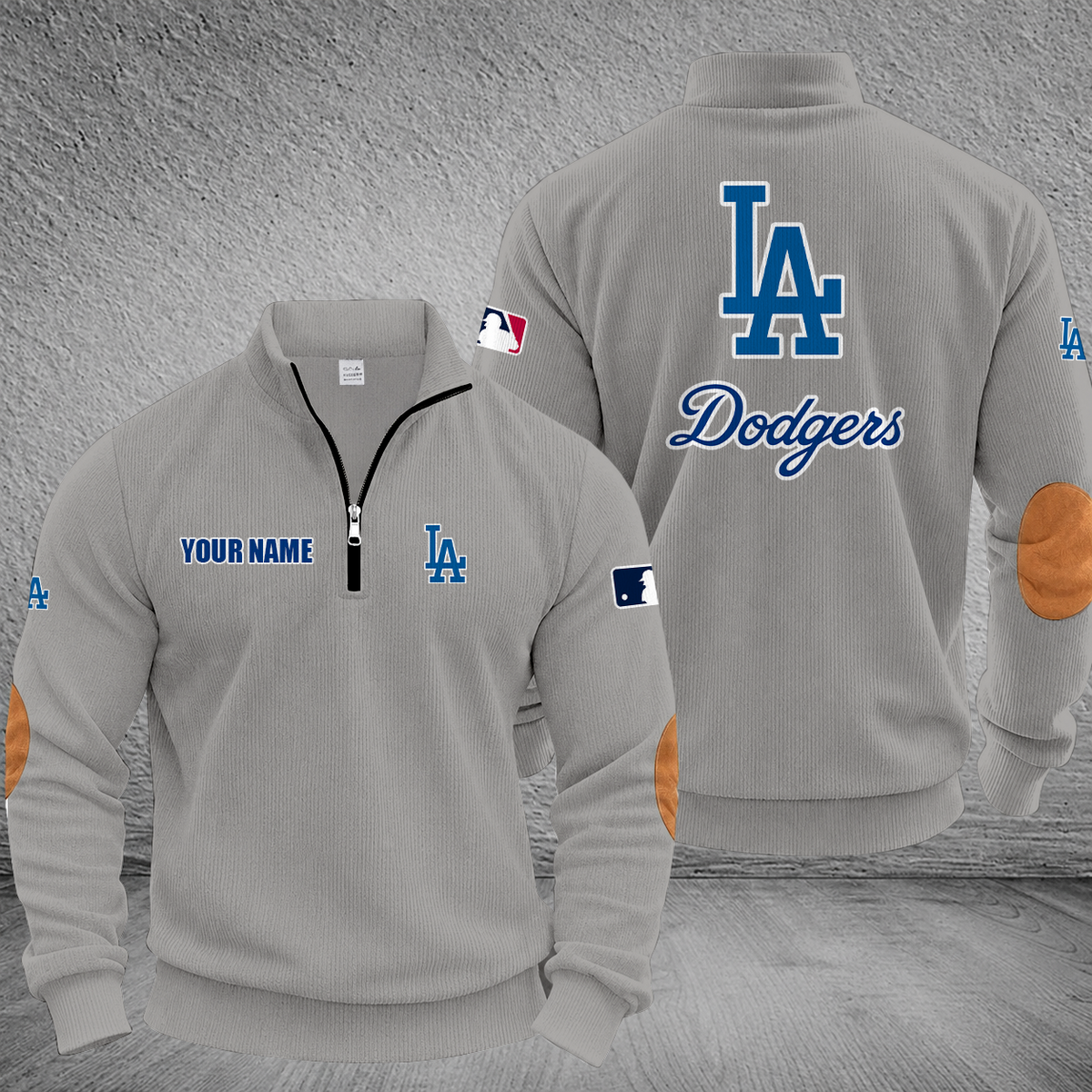 [FLASH SALE] NEW CUSTOMIZED MLB02 LAD LOS ANGELES DODGERS MULTICOLOR STRIPED QUATER ZIP SWEATSHIRT