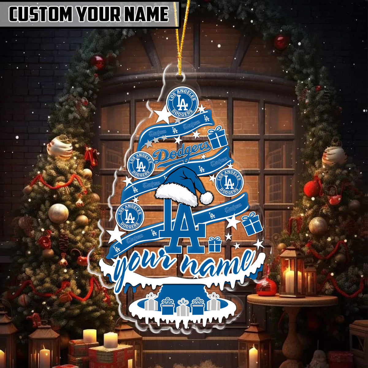 [FLASH SALE] NEW CUSTOMIZED MLB02 LAD LOS ANGELES DODGERS CHRISTMAS ACRYLIC ORNAMENT