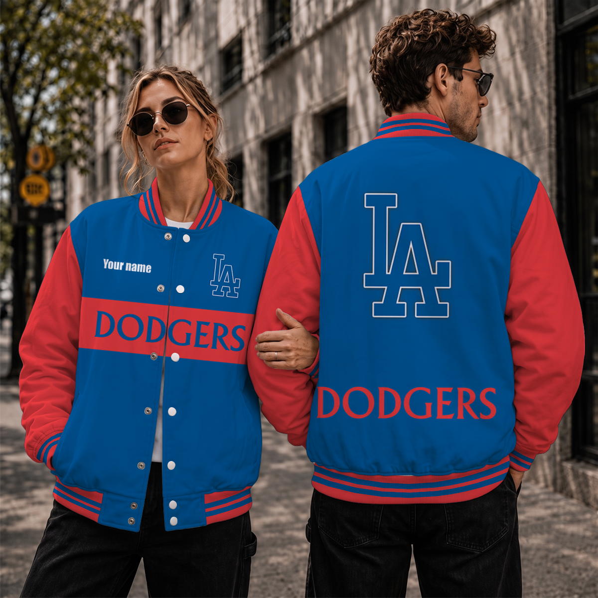 [FLASH SALE] NEW CUSTOMIZED MLB02 LAD LOS ANGELES DODGERS SATIN VARSITY & BASEBALL JACKET