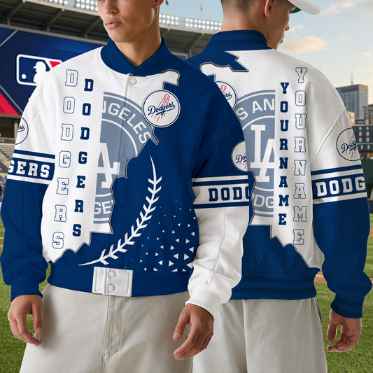 [FLASH SALE] NEW CUSTOMIZED MLB02 LAD LOS ANGELES DODGERS SATIN VARSITY & BASEBALL JACKET