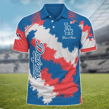 [FLASH SALE] NEW CUSTOMIZED MLB02 LAD LOS ANGELES DODGERS MULTICOLOR POLO SHIRT
