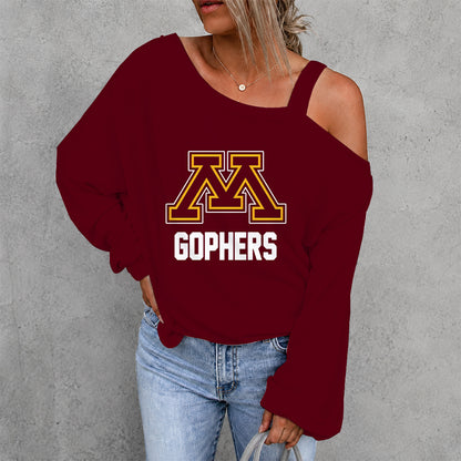 [FAN FAVORITE] NEW CUSTOMIZED NCAA MFF02 MGG MINNESOTA GOLDEN GOPHERS DROP SHOULDER SWEATSHIRT