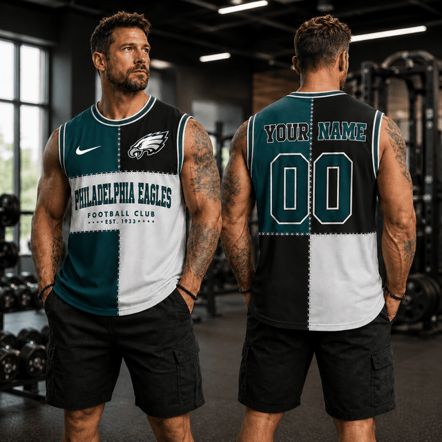[SPECIAL OFFER] NEW CUSTOMIZED NFL02 PPE PHILADELPHIA EAGLES MEN'S GYM SHIRT