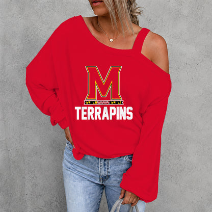 [FAN FAVORITE] NEW CUSTOMIZED NCAA CFH02 MLT MARYLAND TERRAPINS DROP SHOULDER SWEATSHIRT
