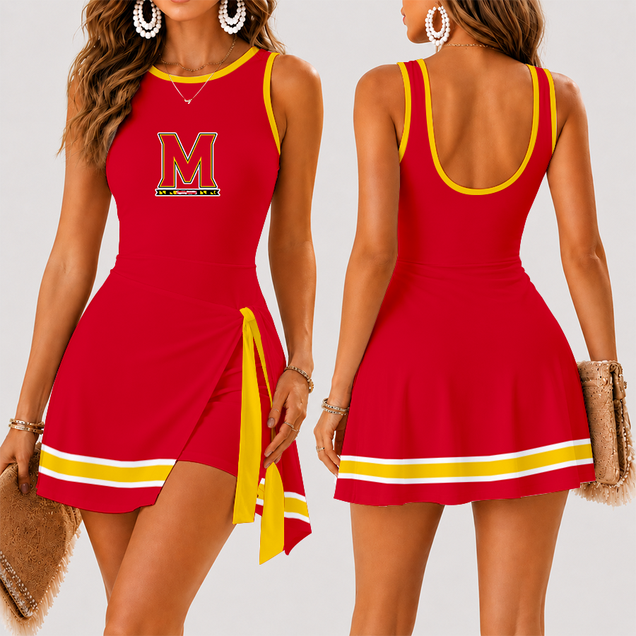 [FAN FAVORITE] NEW CUSTOMIZED NCAA CFH02 MLT MARYLAND TERRAPINS WOMEN'S SUMMER SKORT DRESS