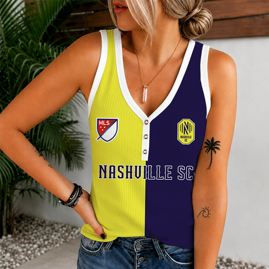 [FAN EXCLUSIVE] NEW CUSTOMIZED MLS02 NSC NASHVILLE SC V-NECK TANK TOP