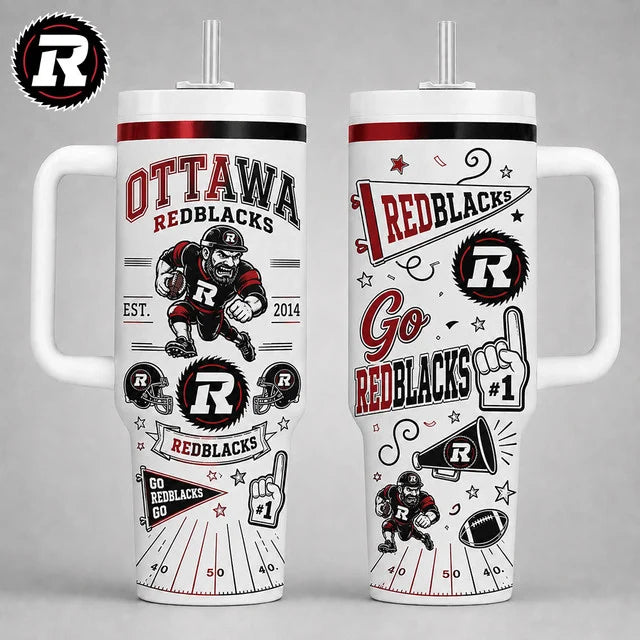 [FAN EXCLUSIVE] NEW CUSTOMIZED CFL02 OTT OTTAWA REDBLACKS HALLOWEEN  40OZ TUMBLER