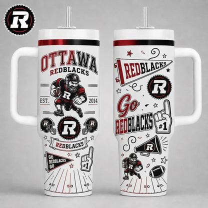 [FAN EXCLUSIVE] NEW CUSTOMIZED CFL02 OTT OTTAWA REDBLACKS HALLOWEEN  40OZ TUMBLER