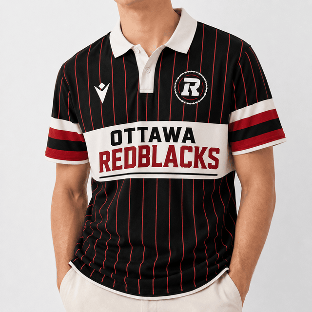 [FAN EXCLUSIVE] NEW CUSTOMIZED CFL02 OTT OTTAWA REDBLACKS POLO SHIRT