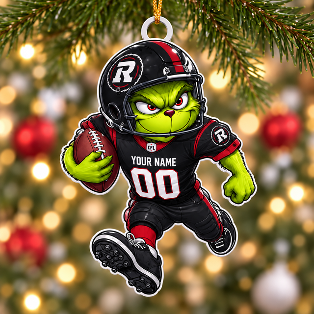 [FAN EXCLUSIVE] NEW CUSTOMIZED CFL02 OTT OTTAWA REDBLACKS CHRISTMAS ACRYLIC ORNAMENT