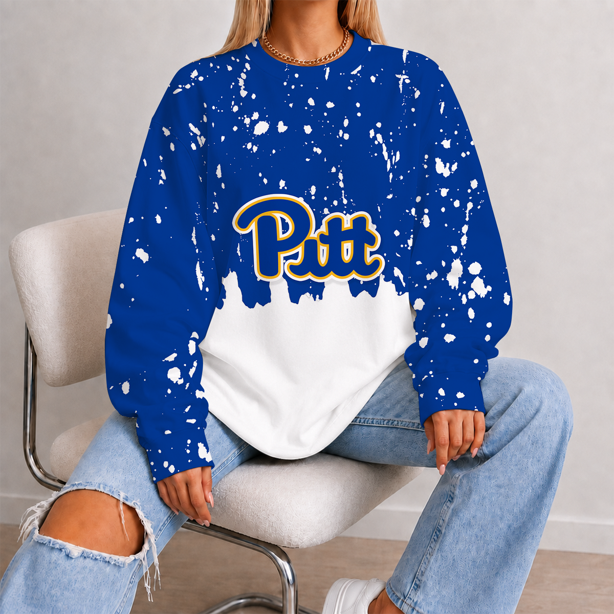 [FAN FAVORITE] NEW CUSTOMIZED NCAA FBS02 PIP PITTSBURGH PANTHERS UNISEX SWEATSHIRT