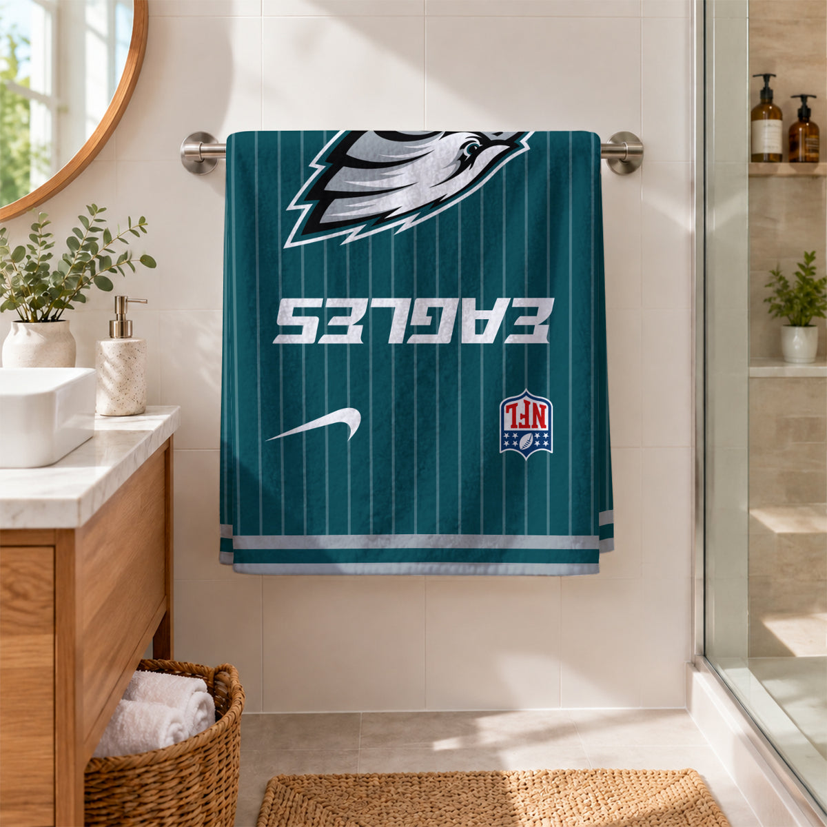 [SPECIAL OFFER] NEW CUSTOMIZED NFL02 PPE PHILADELPHIA EAGLES BEACH TOWEL
