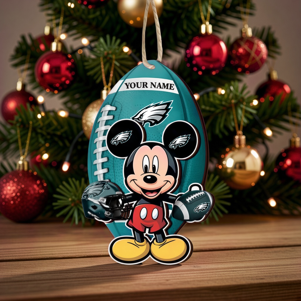 [SPECIAL OFFER] NEW CUSTOMIZED NFL02 PPE PHILADELPHIA EAGLES CHRISTMAS ACRYLIC ORNAMENT
